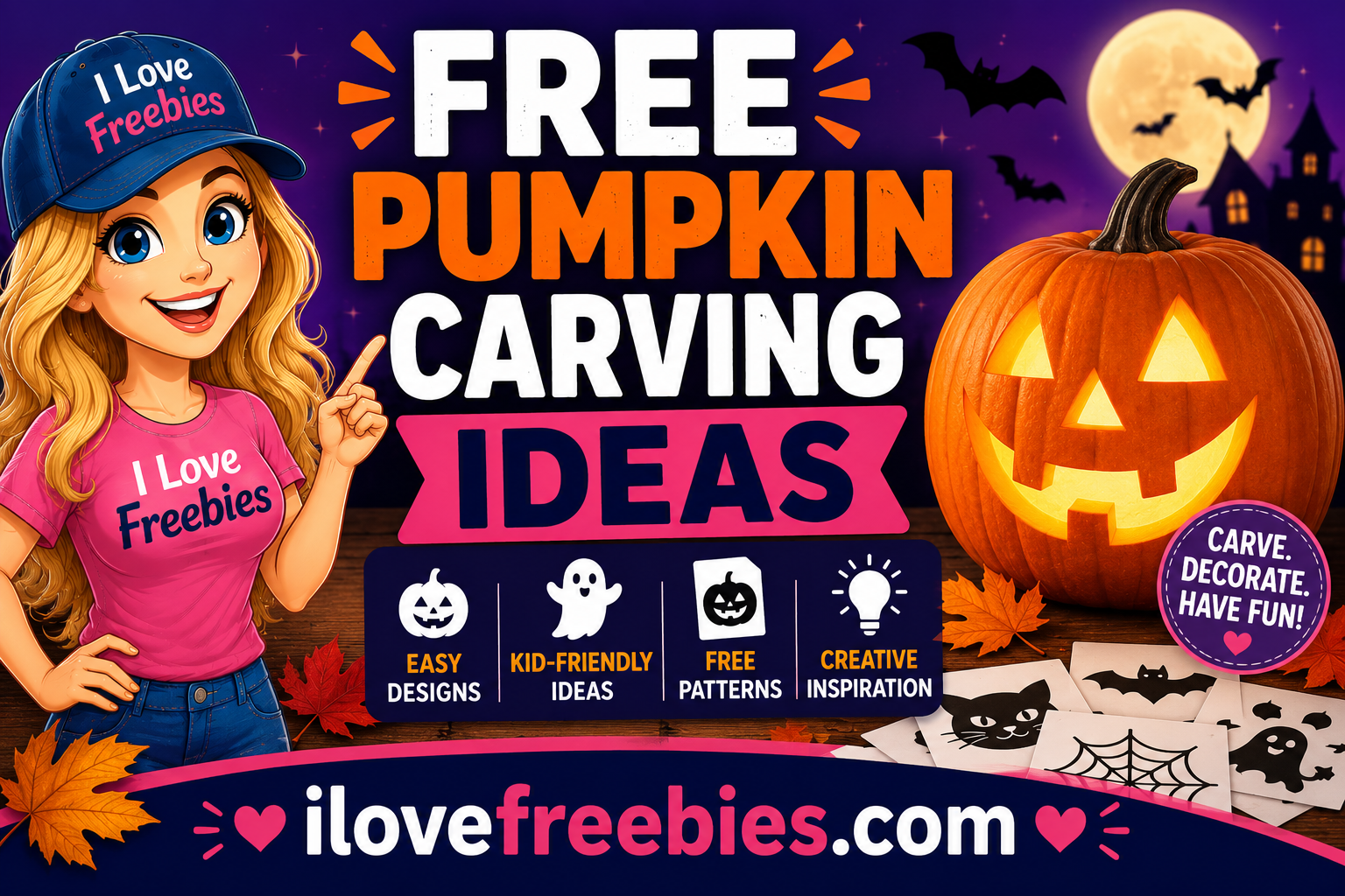 Free Pumpkin Carving Ideas, Patterns & Easy Designs