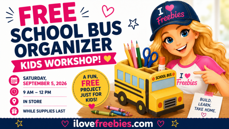 Free School Bus Organizer Kids Workshop on September 5
